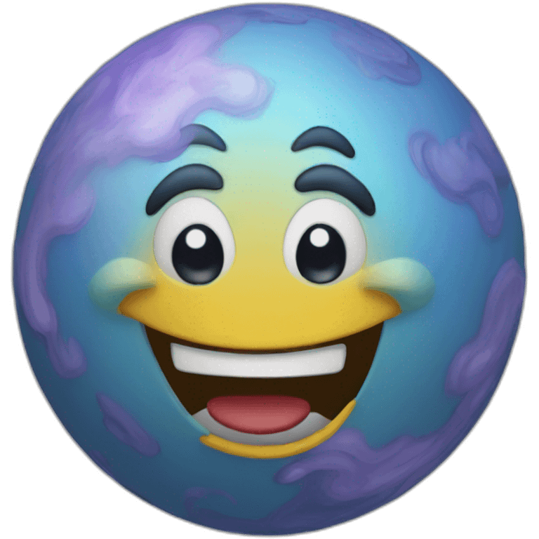 3d sphere with a cartoon genie skin texture emoji