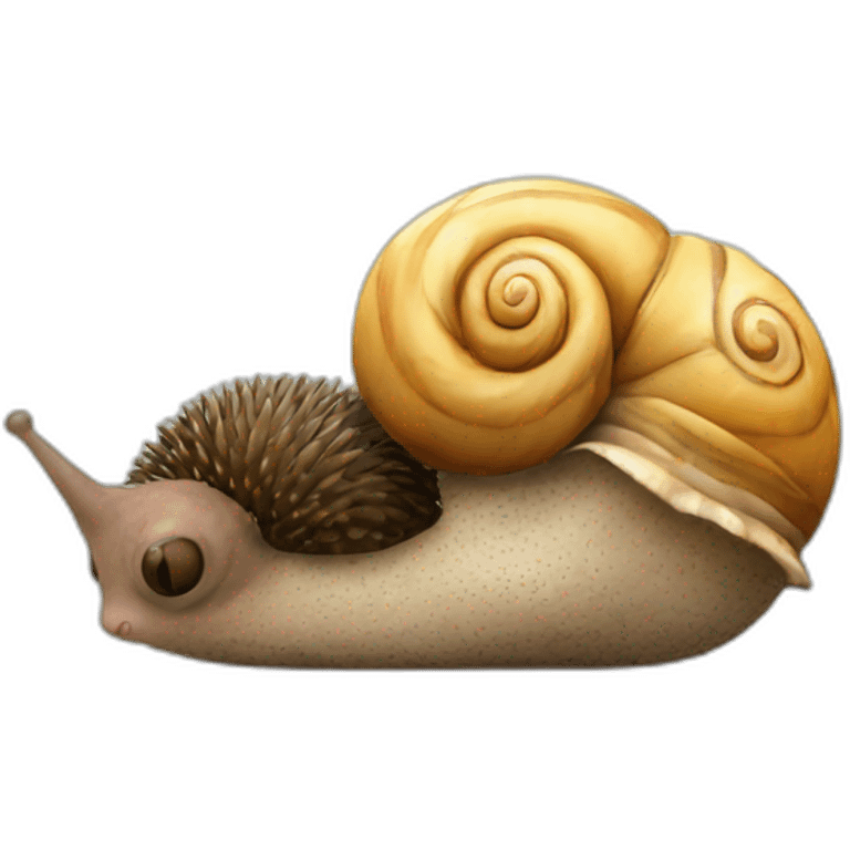 a snail and a hedgehog kissing emoji