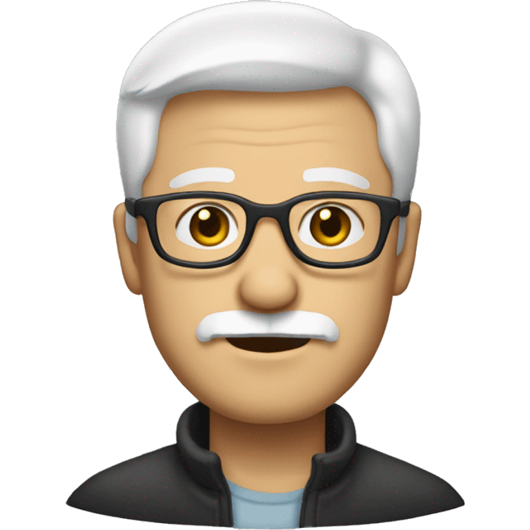 white guy with white hair and short white beard and glasses emoji