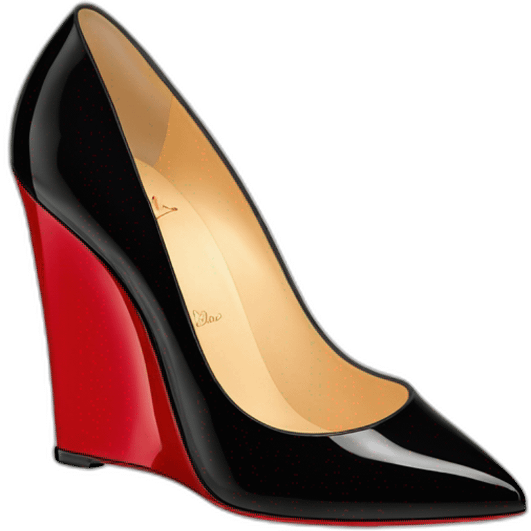 WEDGE heel LOUBOUTIN black PATENT emoji