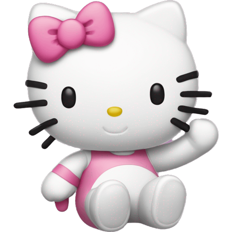 hello kitty doing a peace sign emoji