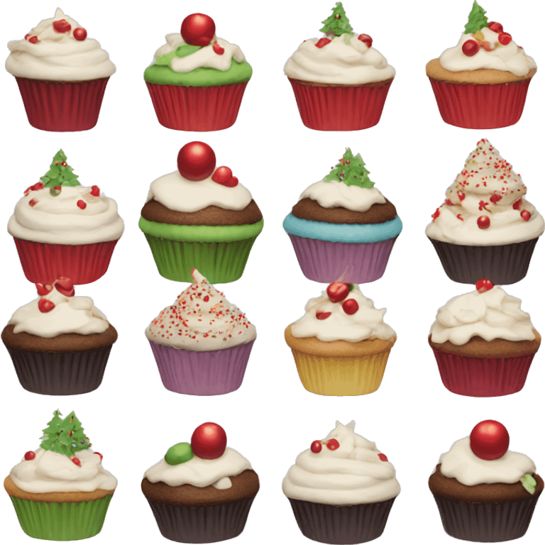 Cup cakes Christmas emoji