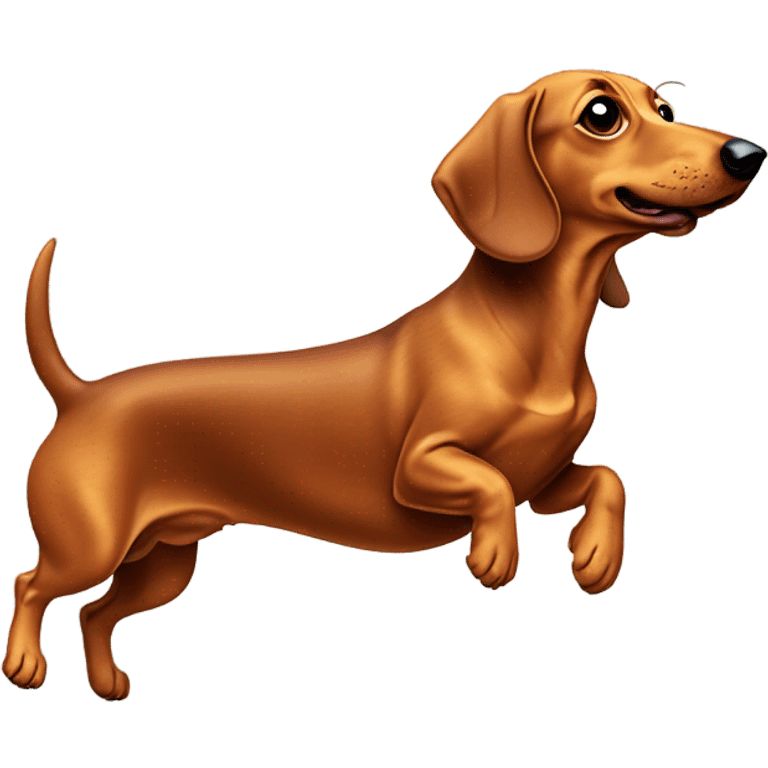 Weiner dog jumping over another weiner dog  emoji