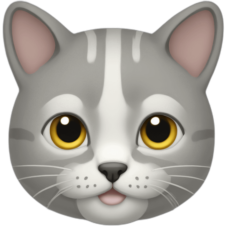 gato gris con blanco emoji