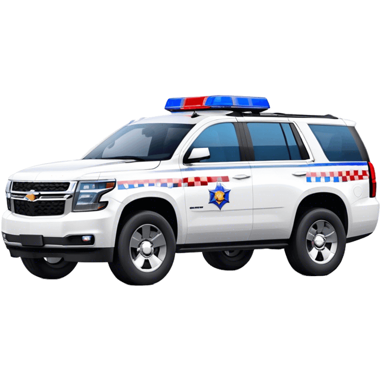 Emergency Response SUV - Chevrolet Tahoe (Model Year: 2021) (Iconic colour: White with red/blue sirens) emoji