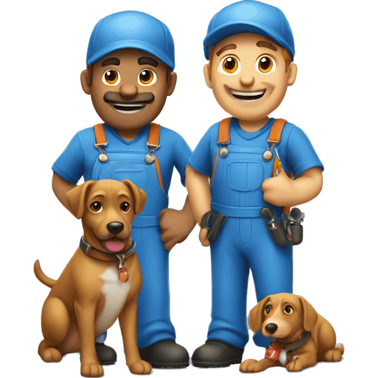 plumber and dog plumber blue emoji