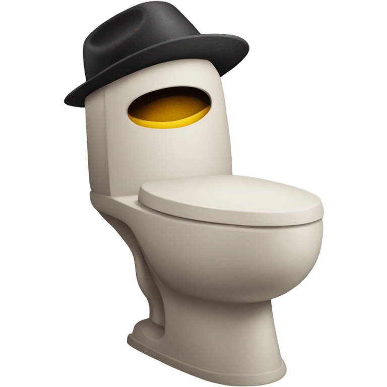 Toilet with hat emoji