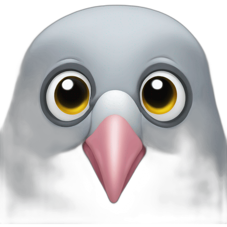 pigeon-face-blinking emoji