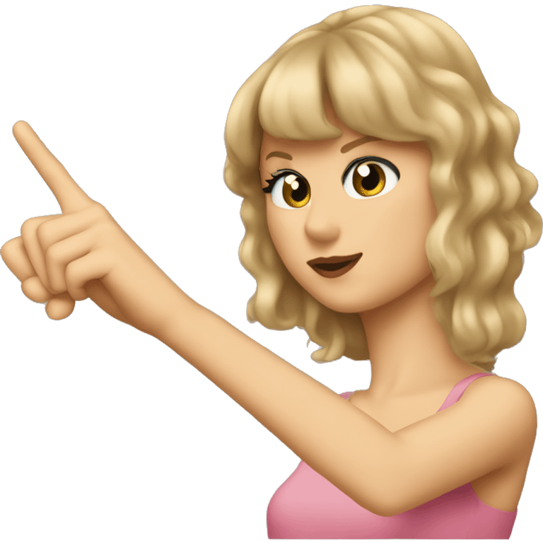 Taylor Swift pointing down with her finger emoji