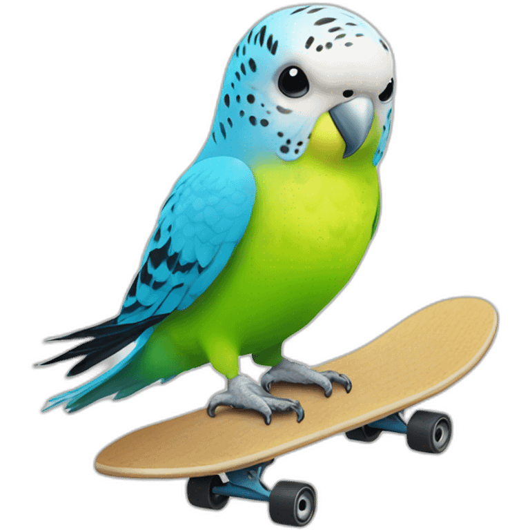 budgie with skateboard emoji