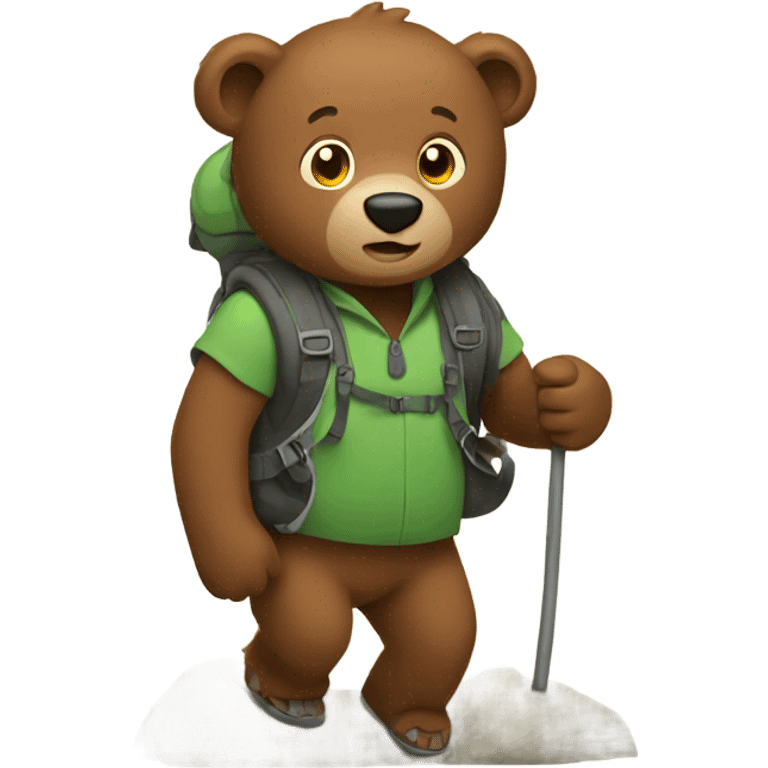 bear doing hiking emoji