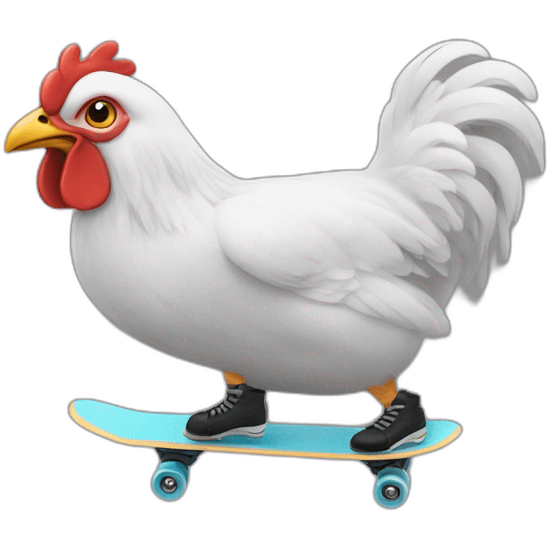 Poules qui fait du skate emoji