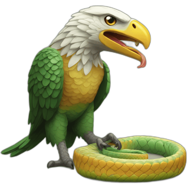 Águila comiendo serpiente emoji