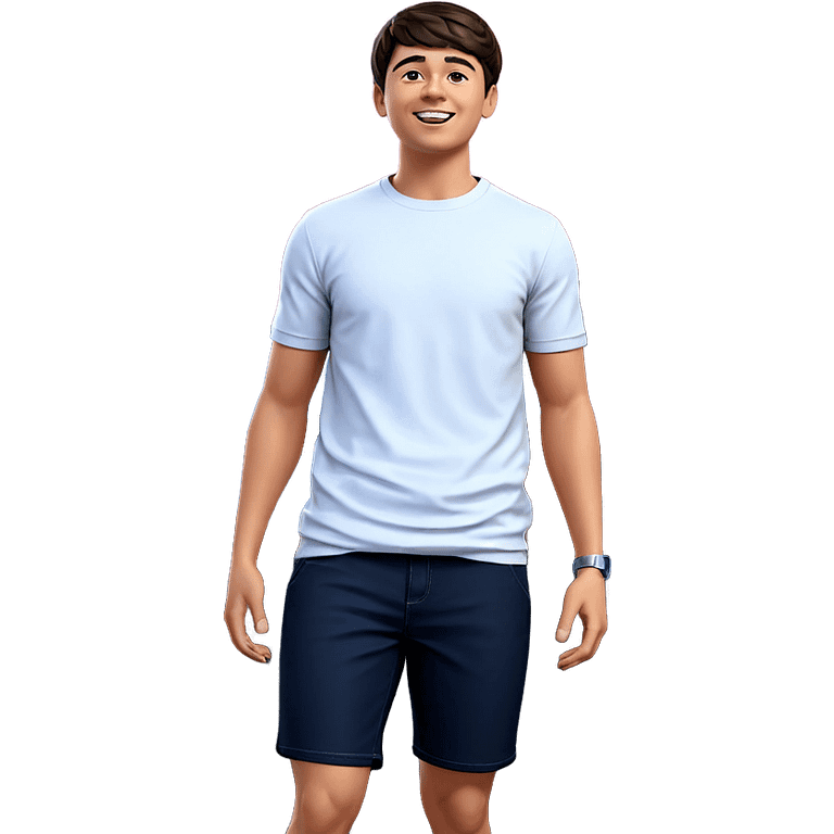 happy boy in casual wear emoji