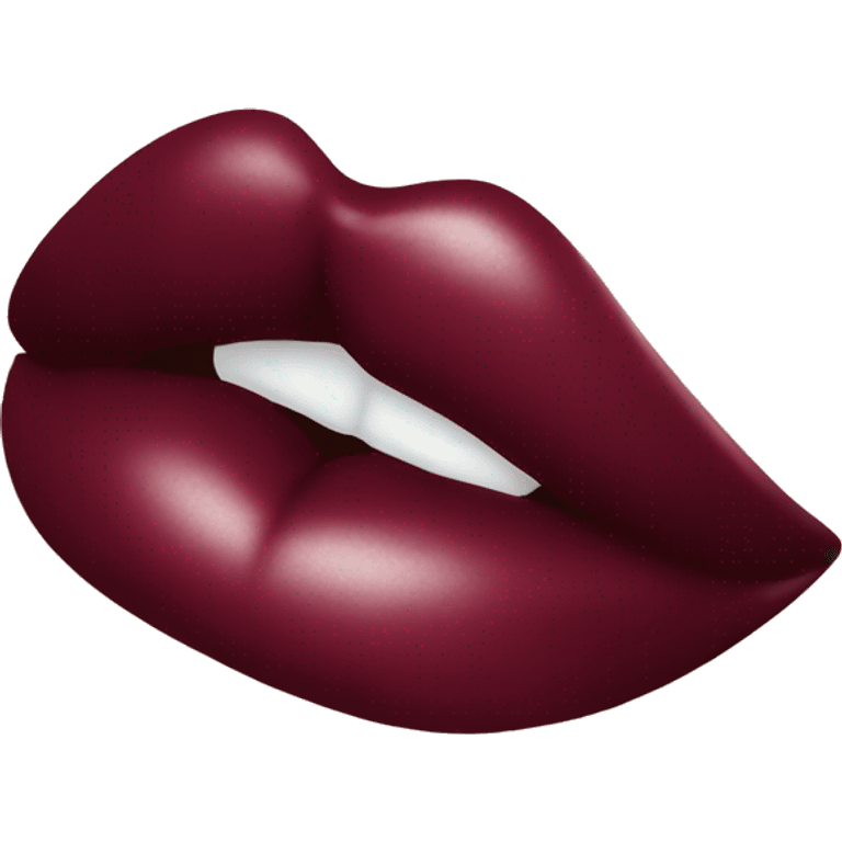 A burgundy-colored lipstick kiss mark. emoji