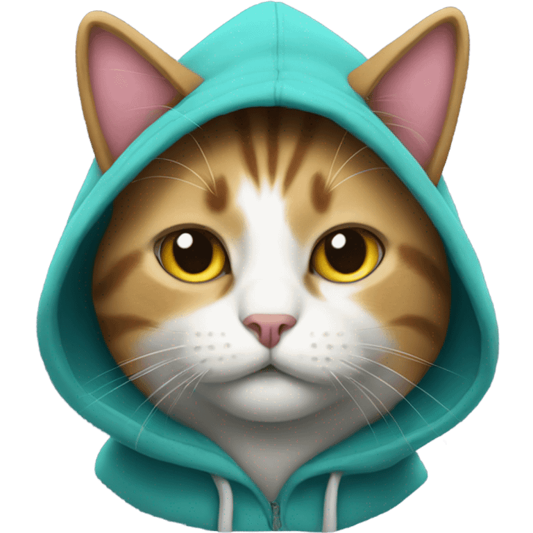 Cat wearing a hoodie emoji