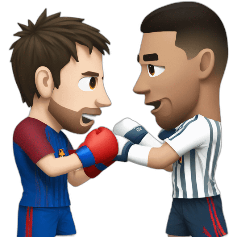 Messi fighting ronaldo emoji