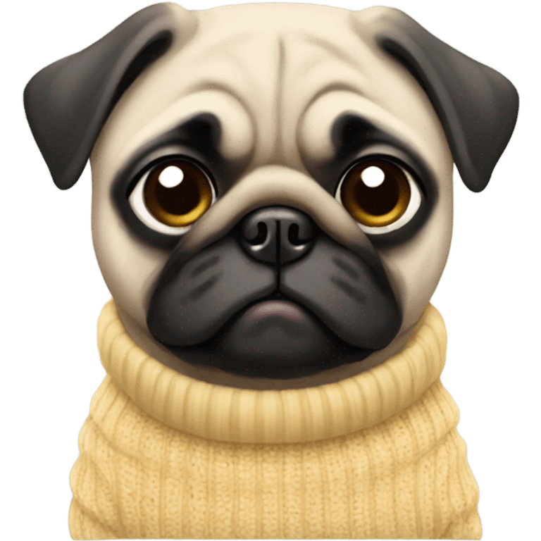 Pug wearing sweater emoji