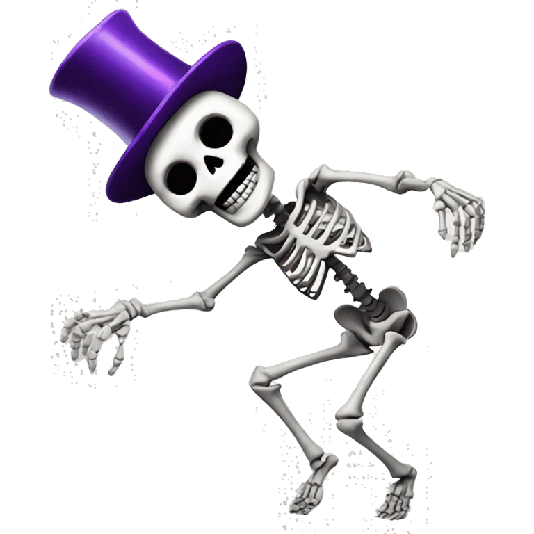 Skeleton dancing with a party hat emoji