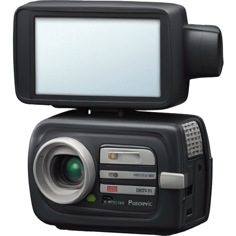 small 1990s Panasonic handheld camcorder with flip-out screen emoji