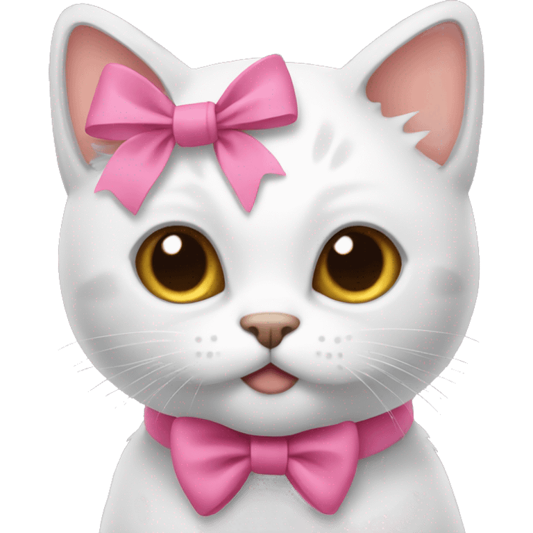 Cat with pink bow emoji