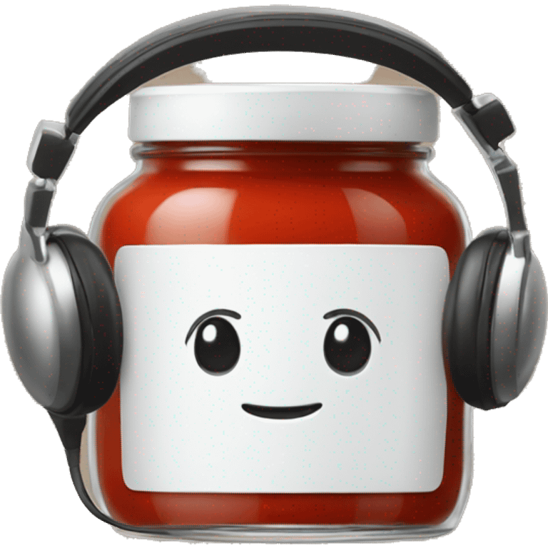 tomato sauce jar with headphones emoji