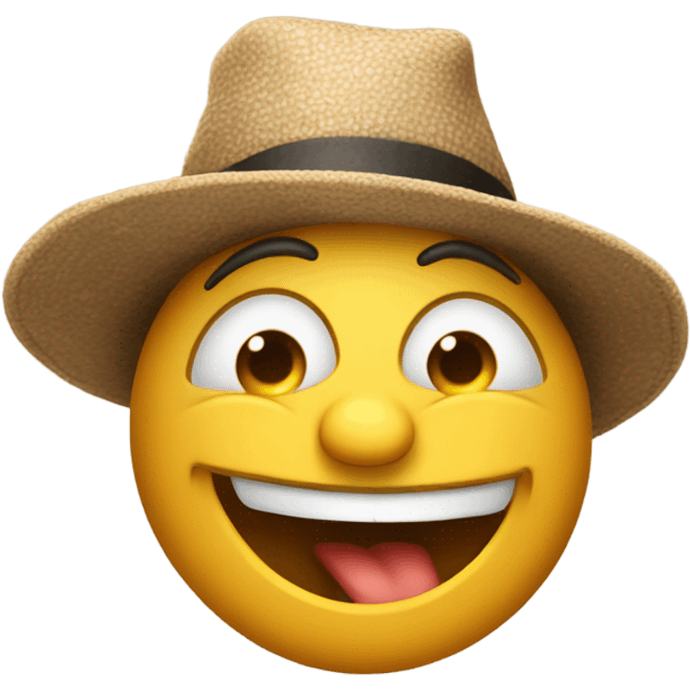 Funny face with hat  emoji