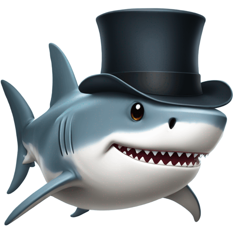 Shark with tophat emoji