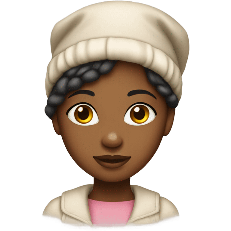 African American girl with modern day bonnet on head emoji