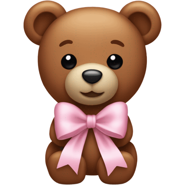 Aesthetic teddy bear with a light pink bow emoji