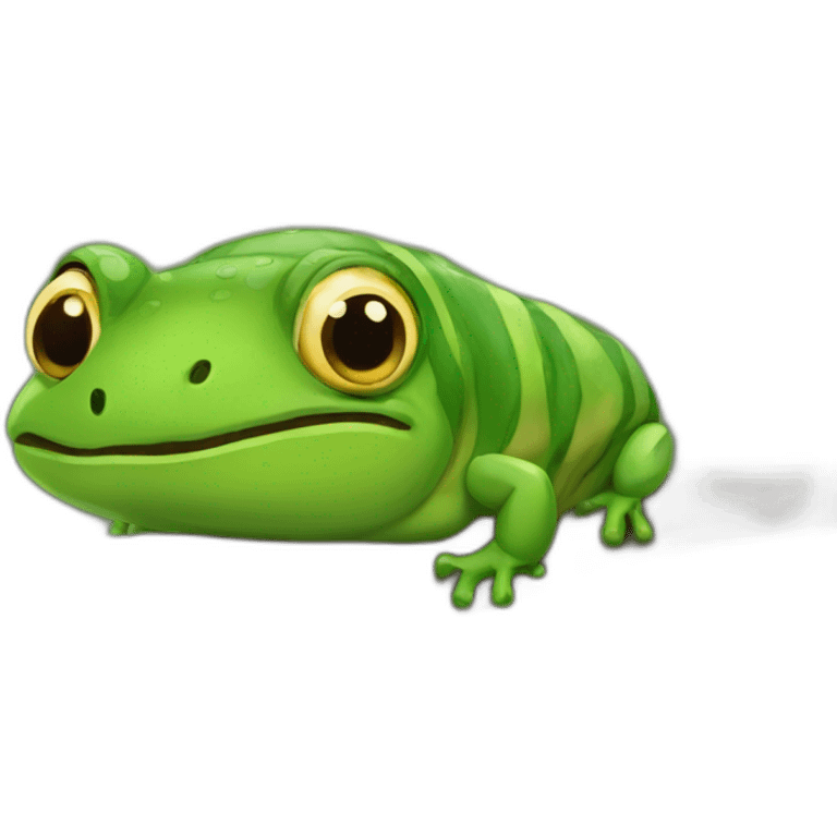 Frog-caterpillar emoji