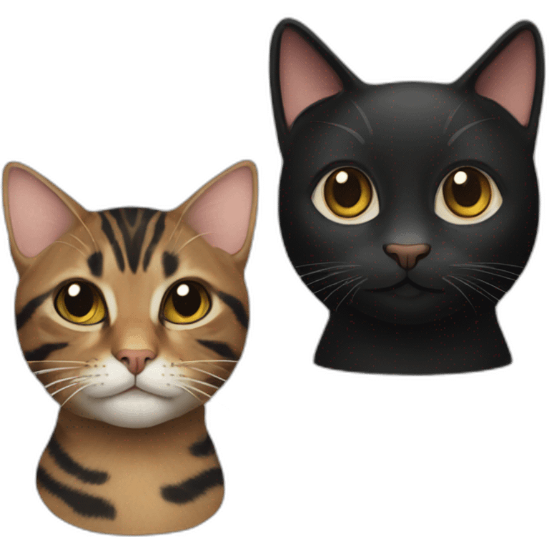 Tabby cat and black cat emoji