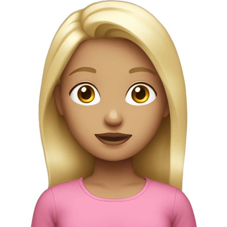 Girl in pink top with blonde hair emoji