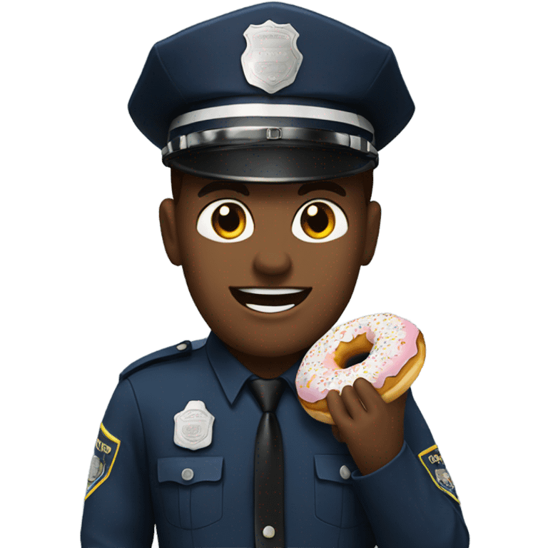 Cop eating a donut emoji