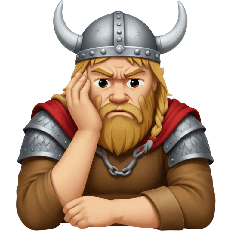 danish viking facepalm sitting and sad realistic emoji