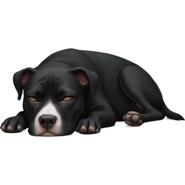 sleeping black pitbull laying down emoji