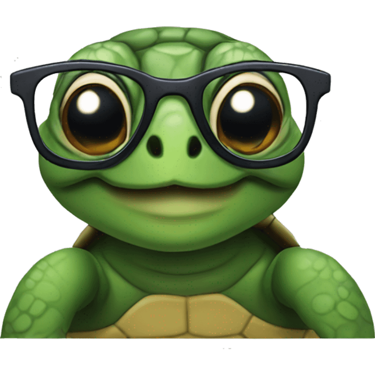 Turtle with glasses emoji