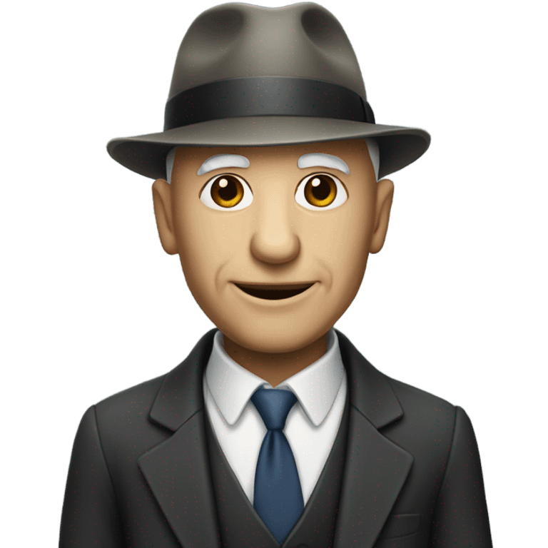 Old bald man in suit with fedora  emoji