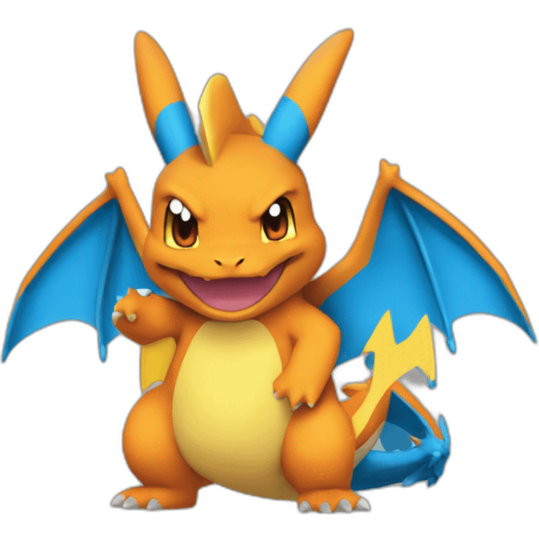 Charizard with pikachu color blue emoji