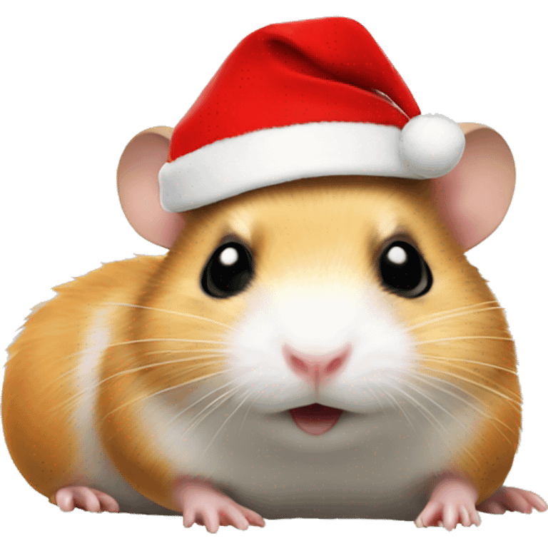 Hamster with Santa hat emoji