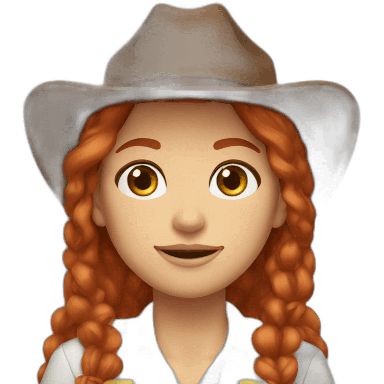 carrie red head hazel green eyes cowgirl teacher emoji