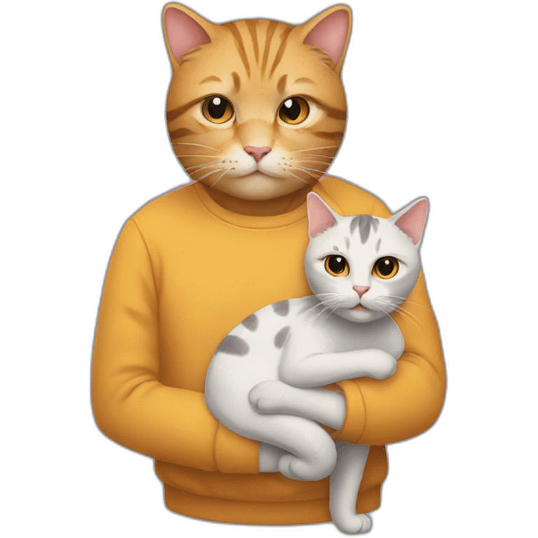 cat holding a person emoji