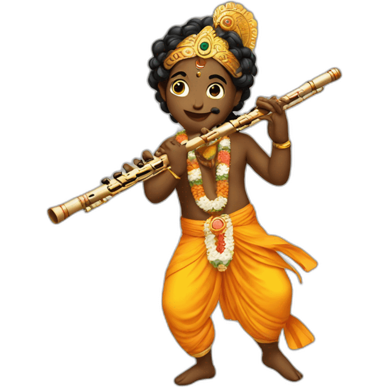 Krishna playing a flute emoji