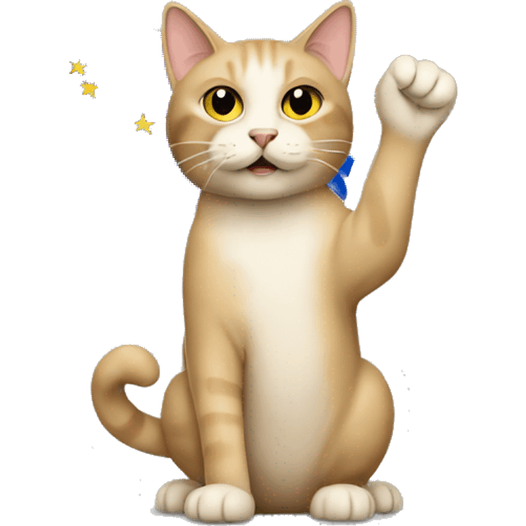 Beige cat waving a Bosnia and Herzegovina flag  emoji