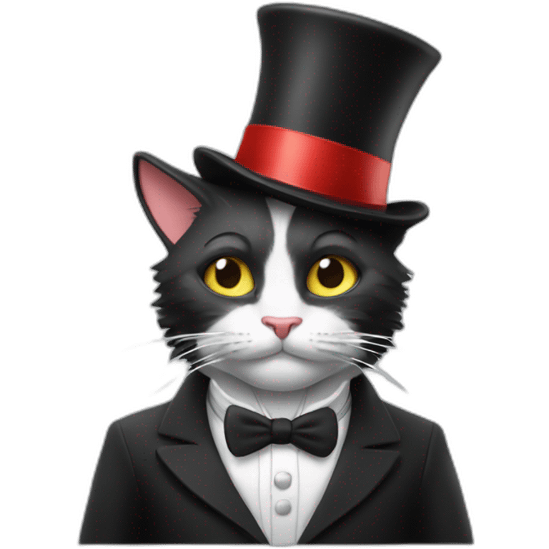 the cat in the hat in tuxedo emoji