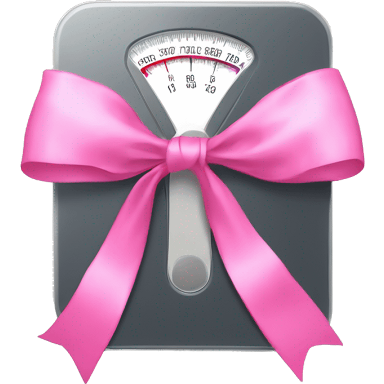 Body weight scale with a pink bow  emoji