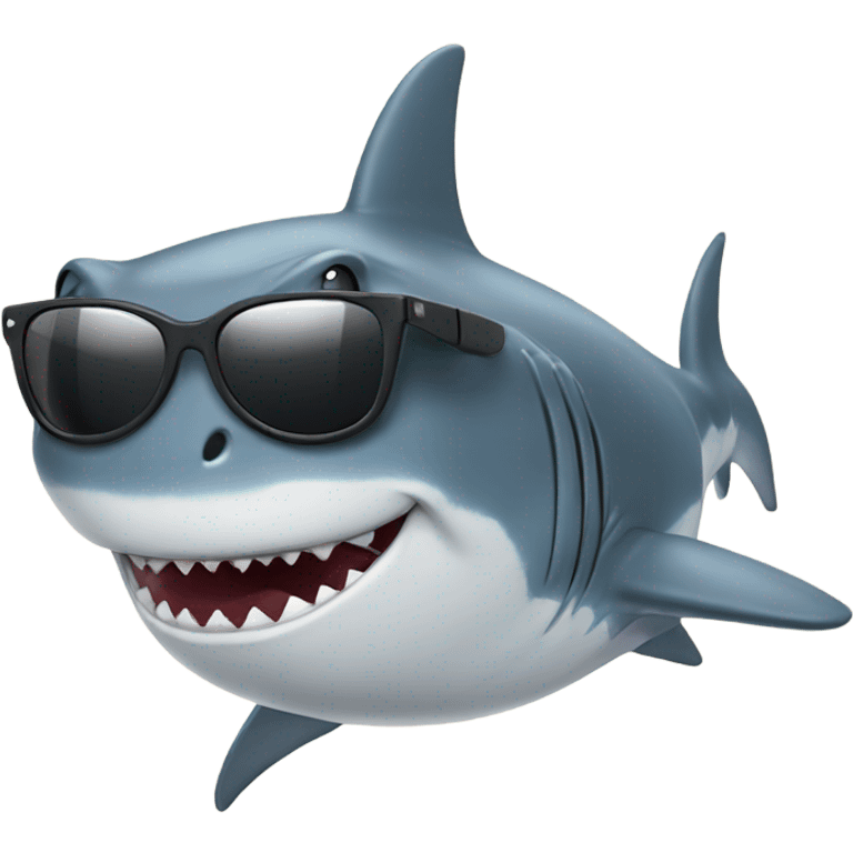 Shark wearing sunglasses and smiling emoji