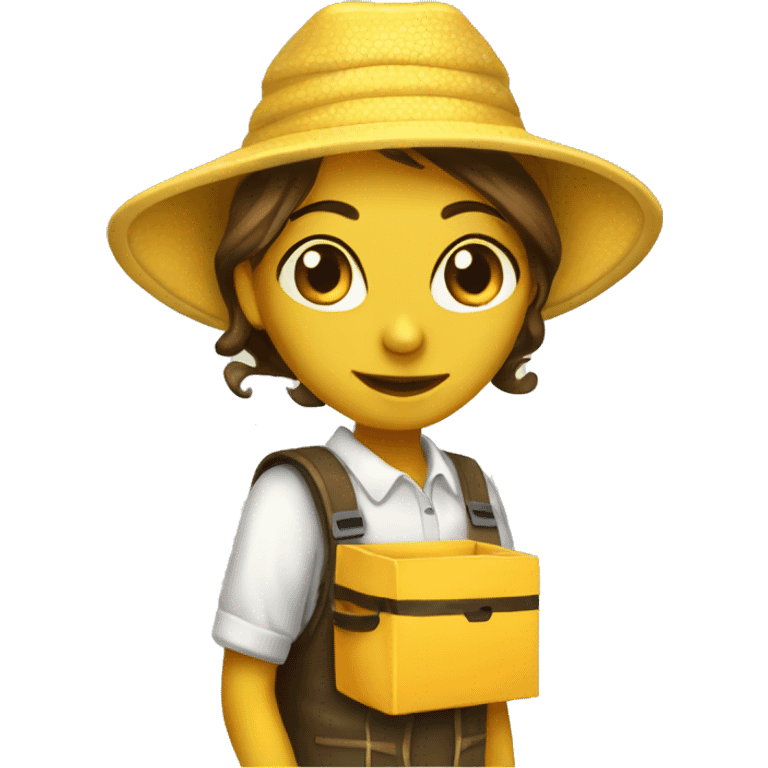 Beekeeper female wit full beekeeping dress emoji