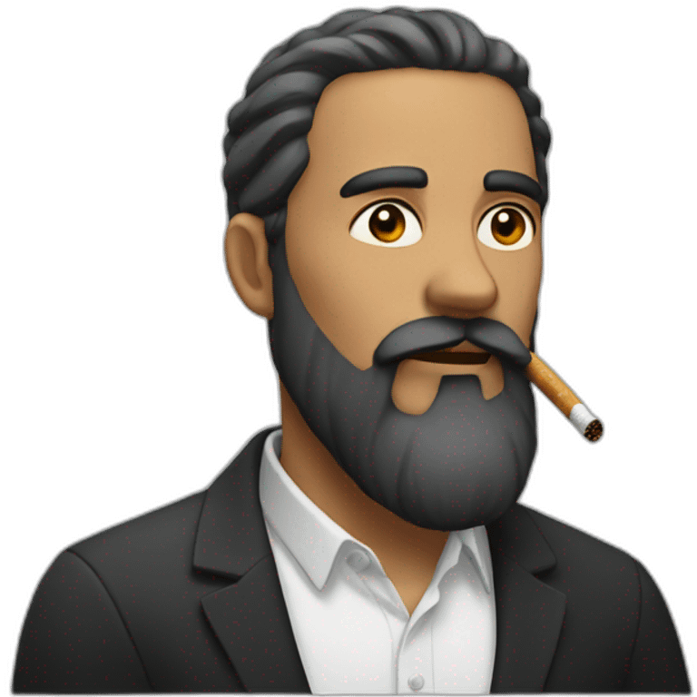 man with long beard and cigarette emoji