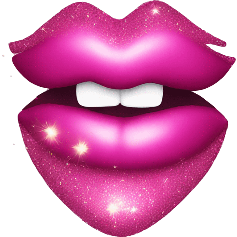 pink kiss with glitter  emoji